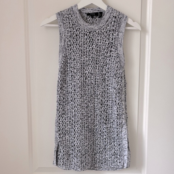 Theory black and white Sleeveless Knit Sweater Top size P - Picture 1 of 8